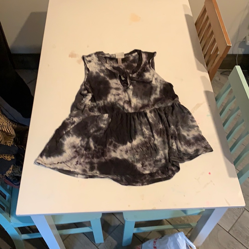 Bleach dye baby doll tank